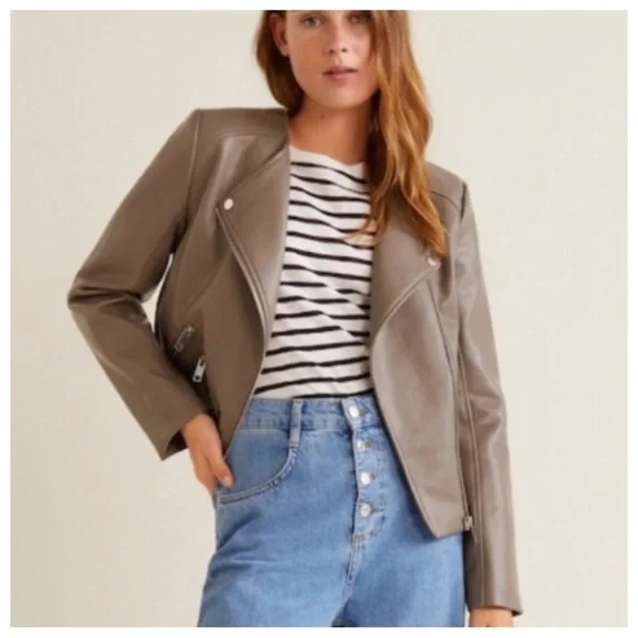 Mango Faux Leather Jacket (S) - Picture 3 of 9